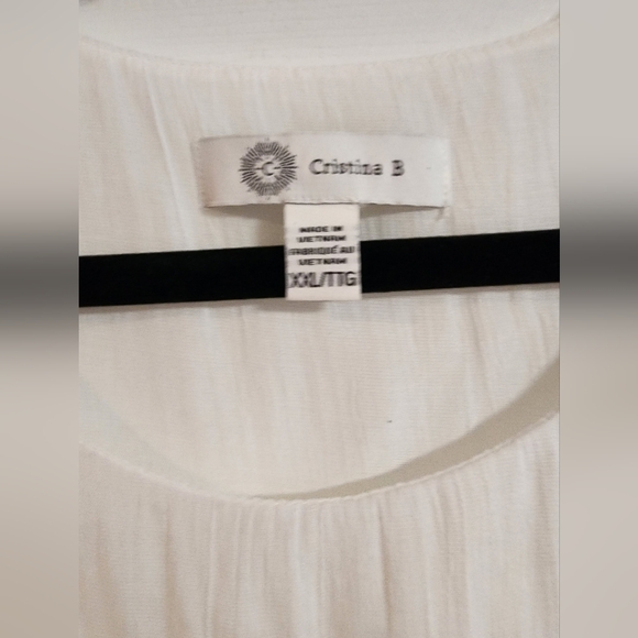 Cristina B Doulw Layered Sleeveless Blouse, Size XXL, White - Picture 2 of 3